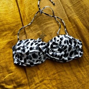 Victoria’s Secret Black and White Animal Print Bikini Top